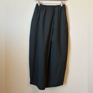 Alysi Chocolat Midi-Length Cotton Poplin Skort in Black, Size 0